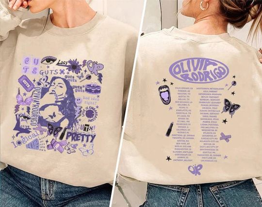 Olivia Rodrigo Guts Shirt, Olivia Rodrigo Guts Merch, Guts Tour 2024 Shirt, GUTS world tour 2024 Shirt, Olivia Rodrigo Album GUTS Shirt