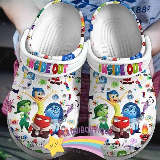 Disney Inside Out Clogs, Inside Out 2 Shoes, Inside Out Slippers, Disney Movie Sandals, Mental Health Shoes, Inside Out Fan Gift