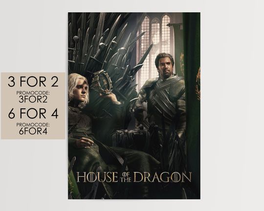 House Of The Dragon Poster - TV Movie Poster Art Film Print Gift Unframed poster, available in 7 sizes, HOTD poster, HOTD fan gift, Home decor