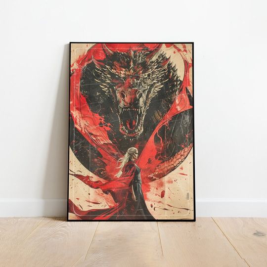 House Of The Dragon Poster, Game Of Thrones Print, Unframed poster, available in 7 sizes, HOTD poster, HOTD fan gift, Home decor