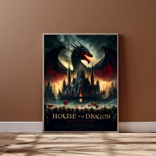 House of the Dragon Poster, Medieval Fantasy Art, TV Series,Unframed poster, available in 7 sizes, HOTD poster, HOTD fan gift, Home decor