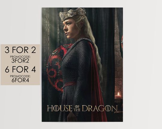 House Of The Dragon Poster - TV Movie Poster Art Film Print Gift Unframed poster, available in 7 sizes, HOTD poster, HOTD fan gift, Home decor