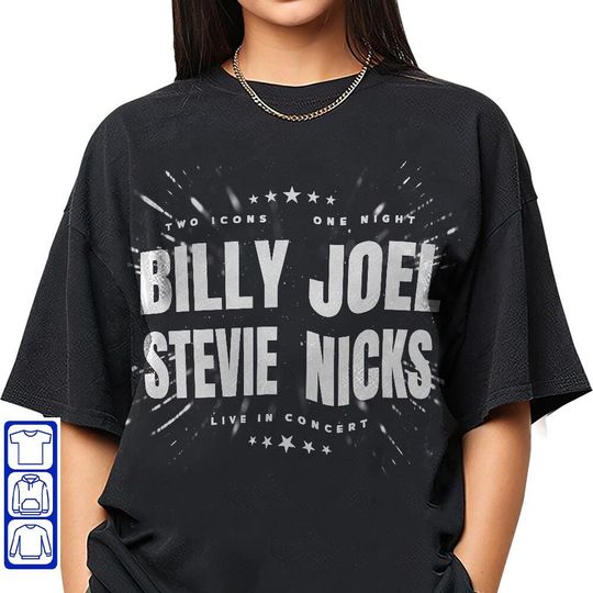 Billy Joel Stevie Nick Two Icons One Night 2023 Unisex Shirt, Billy Joel Shirt, Gift For Him, Stevie Nick Tee, Tour Shirt