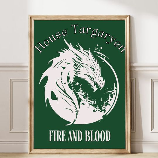 House of the Dragon print House Targaryen wall art Unframed poster, available in 7 sizes, HOTD poster, HOTD fan gift, Home decor