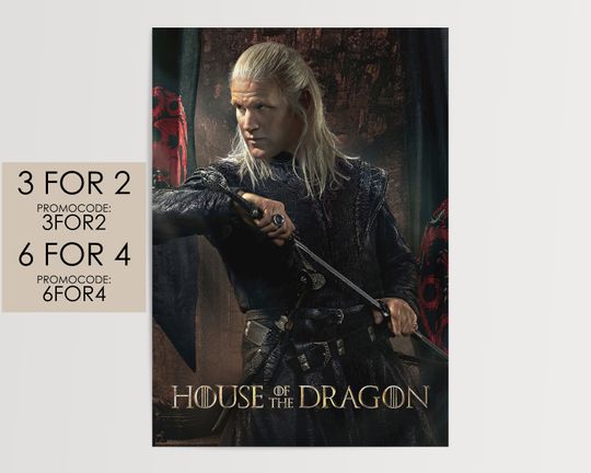 House Of The Dragon Poster - TV Movie Poster Art Film Print Gift Unframed poster, available in 7 sizes, HOTD poster, HOTD fan gift, Home decor