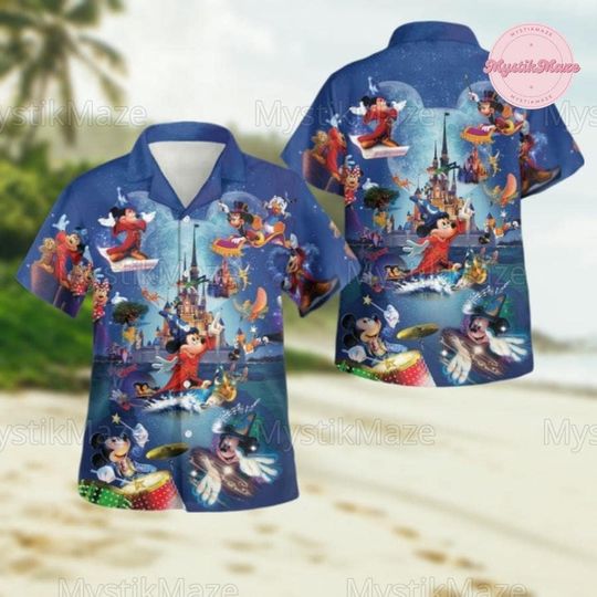 Mickey Hawaiian Shirt, Magic Kingdom Shirt, Disneyland Button Shirt, Mickey Mouse Shirt, Summer Shirt, Vacation Shirt, Beach Shirt