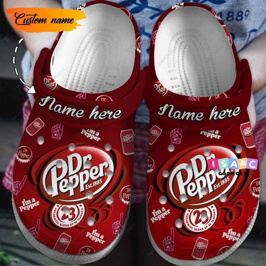 Custom Dr Pepper Shoes, Dr Pepper Soda Sandals, Dr Pepper Slippers, Soda Summer Shoes, Dr Pepper Merch, Soda Lovers Gift