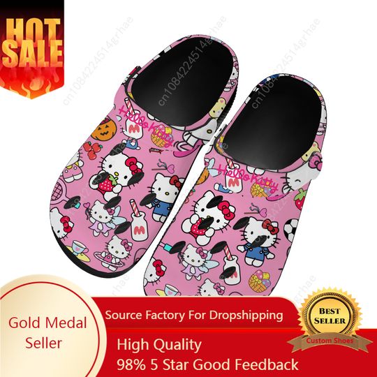 Hello Kitty Clogs, Hello Kitty Cartoon Shoes, Cute Kitty Sandals, Hello Kitty Summer Shoes, Birthday Gift, Gift For Her, Cute Shoes