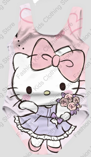 Hello Kitty Toddler Swimsuit  | Sexy One-Piece Swimsuit | Beautiful Girl Outdoor Party Beach Bikini