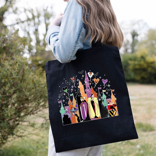 Evil Queen Tote Bag, Halloween Tote Bag, Evil Queen Castle Tote Bag, Disney Bad Queen Tote Bag, Ursula Bag, Halloween Gift, Halloween Party