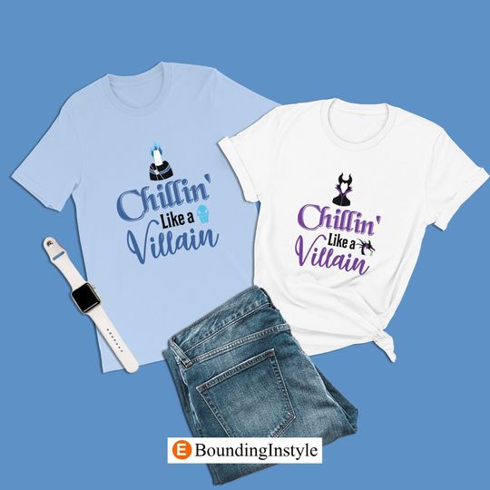 Chillin' Like a Villain Shirt, Descendants 3 Hades Shirt, Disney Halloween Shirt, Casual Cotton Short Sleeved Shirt, Disney Men Clothing for Men, Women and Kids