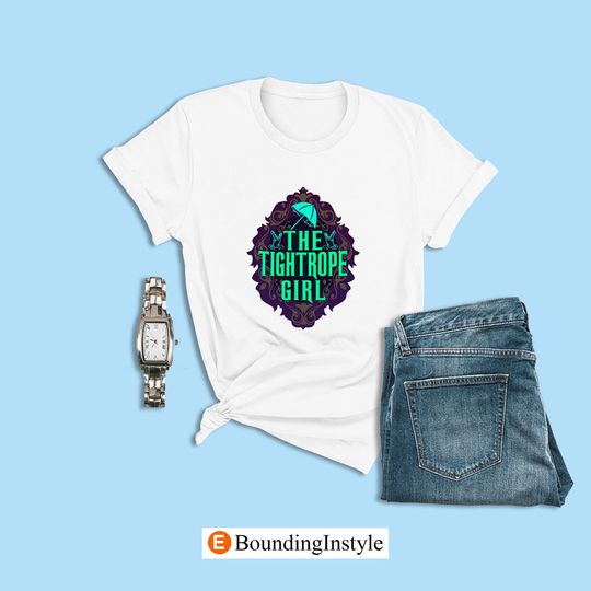 The Tightrope Girl T-Shirt, The Haunted Mansion Shirt, Disney Halloween Shirt, Casual Cotton Short Sleeved Shirt, Disney Men Clothing for Men, Women and Kids