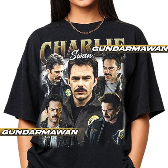 Limited Charlie Swan Vintage T-Shirt, Gift For Woman and Man Unisex T-Shirt, Vintage 90 Short Sleeve T-shirt