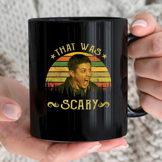 Dean Winchester That Was Scary Vintage Coffee Mugs, Movies Quote Coffee Mugs, Vitange 90s Mugs, Retro Mugs