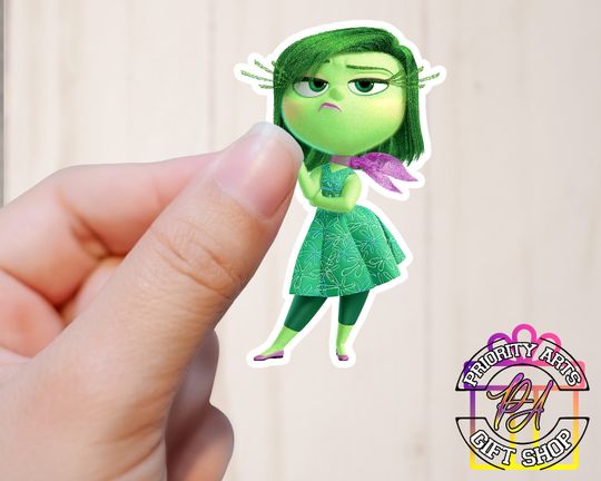 Disgust Sticker Easy Peel Waterproof Vinyl Sticker, Disney Water Bottle Sticker, Laptop Sticker, Disgust Inside Out Sticker