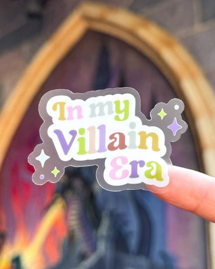 In My Villain Era Transparent Disney Laptop Sticker/ Eras Taylors Mickey Version Maleficent Inspo decal cell phone planner water bottle