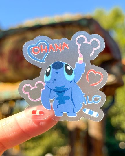 Ohana Doodles Transparent Disney Laptop Stickers/ Lilo and Stitch Aloha planner stationery decal water bottle cell phone