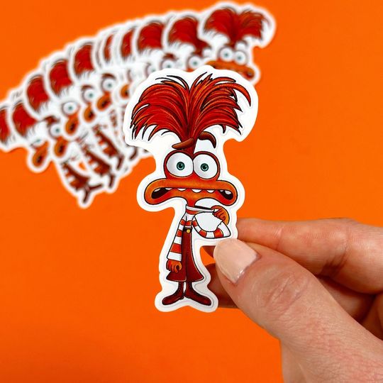 Anxiety Sticker Easy Peel Premium Vinyl Die Cut Sticker Disney Water Bottle Sticker Laptop Sticker Anxiety Inside Out Sticker