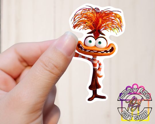 Anxiety Sticker Easy Peel Water Proof Vinyl Sticker, Disney Water Bottle Sticker, Laptop Sticker, Anxiety Inside Out Sticker