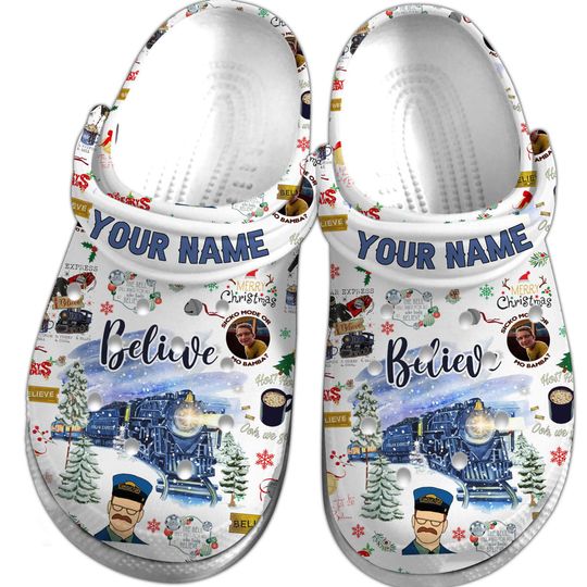 The Polar Express Christmas Movie Clogs, The Polar Express Clogs, The Polar Express Shoes, The Polar Express Sandals, Christmas Shoes