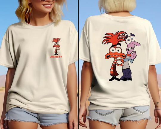 Inside Out Anxiety Two-Sided Shirt,Inside Out Characters Shirt, Mental Health Shirt, Disney Feelings Matching Tee, Disney Inside Out 2 Movie