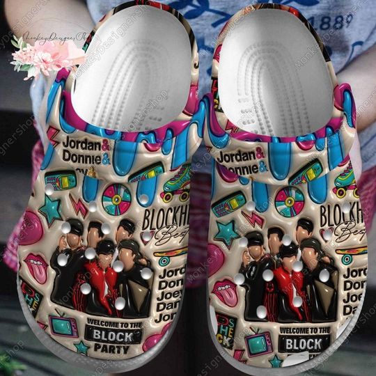 NK on The Block Shoes, NKOT Block 2024 Sandals, NKOT Block Band Slippers For Concert, Music Tour 2024 Shoes, Magic Summer Tour Sandals