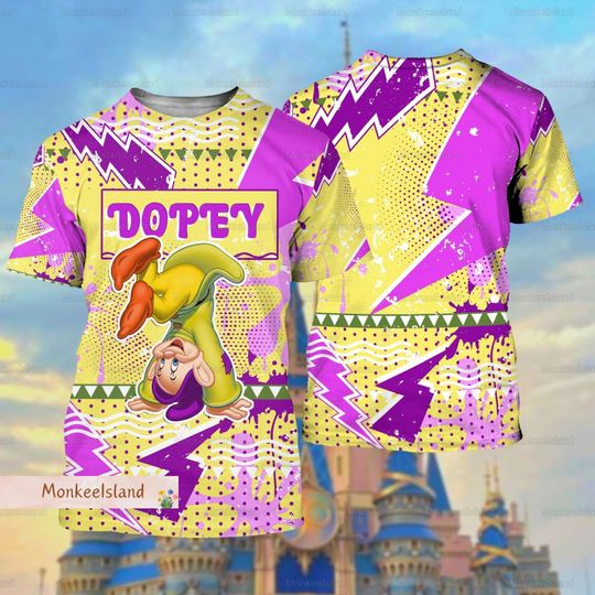 Dopey Dwarfs 3D Shirt, Dopey Snow White Tshirt, Disney Dopey Women Shirt, Funny Dwarfs Tee Shirt, Disney Vacation Shirt