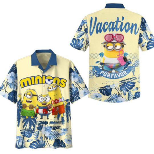 Minion Vacation Por Favor Hawaiian Shirt Size, Aloha Summer Shirt, Summer Beach Gift For Men, All Size Available