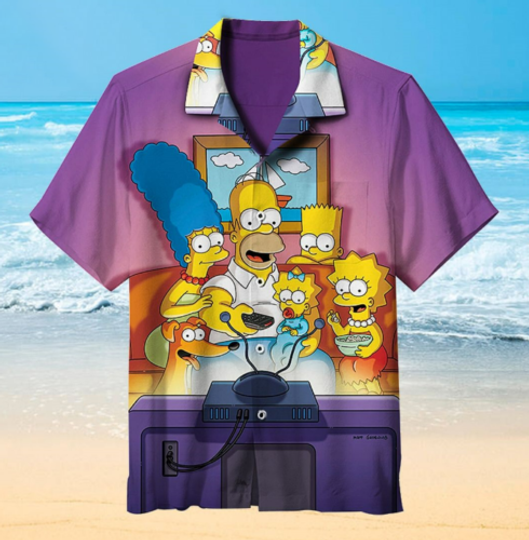 THE SIMPSONS Hawaiian Shirt Colorful Hawaii Short Sleeve Summer shirt, Summer Beach Gift For Men, All Size Available