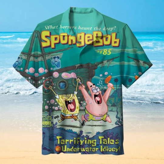 SpongeBob Hawaiian Shirt, family Beach Shirt, Summer Beach Gift For Men, All Size Available