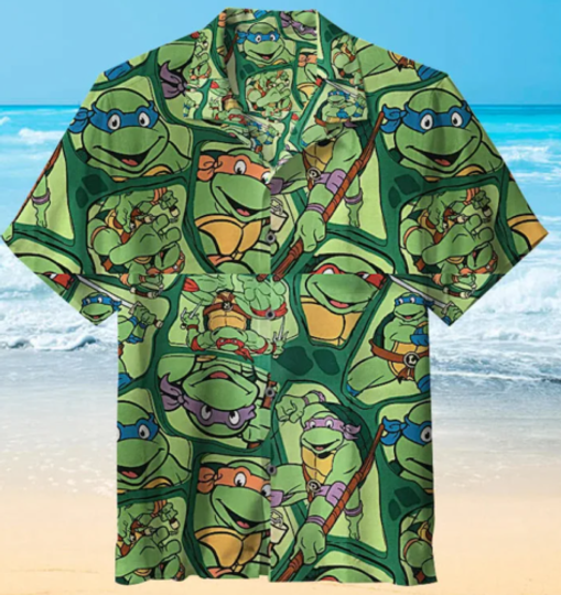 Ninja Turtles Hawaiian Shirt, Teenage Mutant Ninja Turles Short Sleeve Gift, Summer Beach Gift For Men, All Size Available