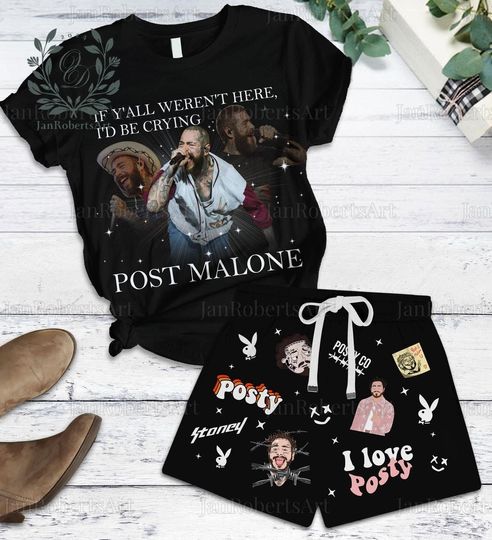 Post Malone Tshirt, Post Malone Short, Post Malone Pajamas Set, Post Malone Midnight Shirt, Post Malone Holiday Pajamas, Gift For Fan