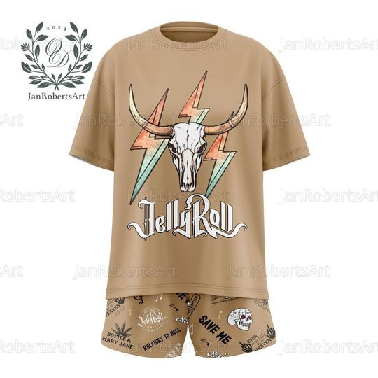 Jelly Roll T-Shirt, Jelly Roll T-Shirt Short Set, Jelly Roll Short, Jelly Roll Pajamas Set, Jelly Roll Set Of Pajamas, Jelly Roll Pj Set