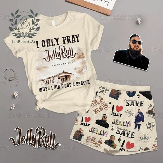 Jelly Roll Tshirt, Jelly Roll Short, Jelly Roll Tshirt Short Set, Jelly Roll Pajamas Set, Jelly Roll Holiday Pajamas, Tour 2024 Merch