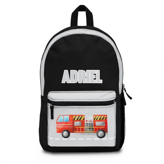 Custom Firetruck Backpack, Personalized School Bag, Fireman Bookbag School bag, Personalized kid backpack, Firetruck Gift Disney School Bag