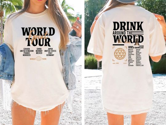 Comfort Colors Disney Epcot World Tour Shirt, Drink Around The World Shirt, Disney Group Trip Tee, Retro Disneyland Epcot Shirt, Epcot Tee