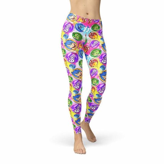 Inside Out Pixar Inspired Legging, Disney Legging, Women Sport Legging, Gift For Women