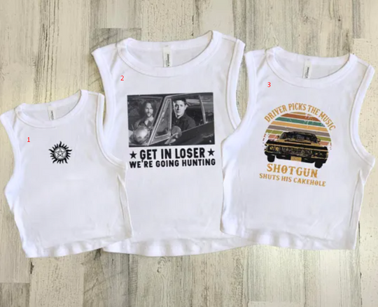 Supernatural Crop Tank, Sam and Dean Crop, Supernatural Baby Tee, Winchester Crop, Dean Womens Tank, Horror Crop