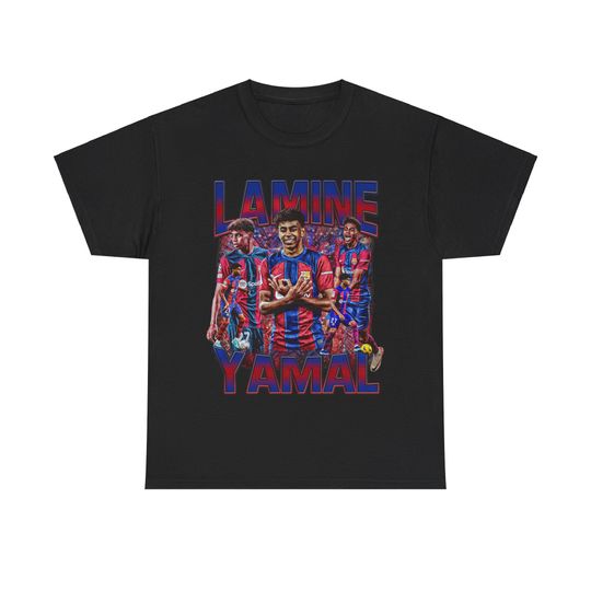 Retro Vintage 90s Graphic Lamine Yamal T-Shirt, Barcelona Tee, Soccer T-Shirt, Bootleg Sport Tee, Cotton Tee