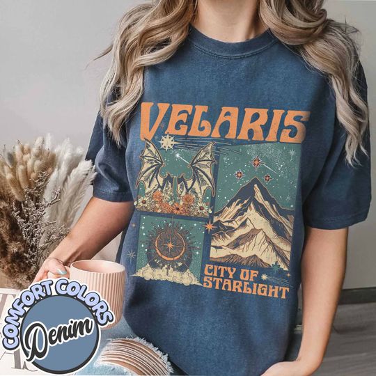 Velaris City of Starlight Acotar Comfort Colors Shirt, the Night Court Shirt, Bookworm Shirt, Court of Thorns and Roses, Acotar Shirt