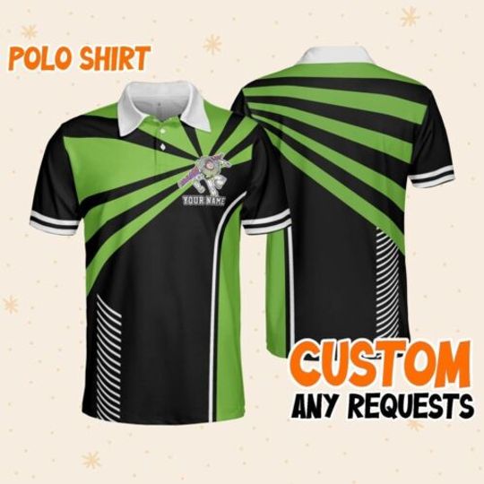 Custom Disney Toy Story Buzz Lightyear Polo Green, Business Casual Disney Polo Shirt