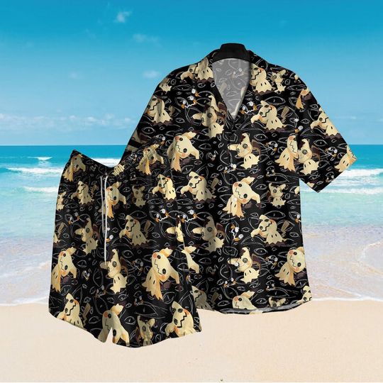 Mimikyu Hawaiian Shirt, Mimikyu Mystic Hawaiian Shirt, Hawaiian Shirt Shorts Type Aloha Shirt Anime, Mimikyu Shirt, Beach Shirt, Summer