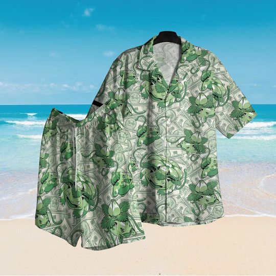 Bulbasaur Hawaiian Shirt, Bulbasaur Evolution Money Hawaiian Shirt, Bulbasaur Shirt, Hawaiian Shorts, Beach Shirt, Summer Shirt