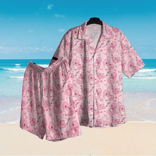 Charmander Hawaiian Shirt, Charmander Cute Hawaiian Shirt, Charmander PKM Shirt, Beach Shirt, Summer Hawaiian Fire Charmander Shirt