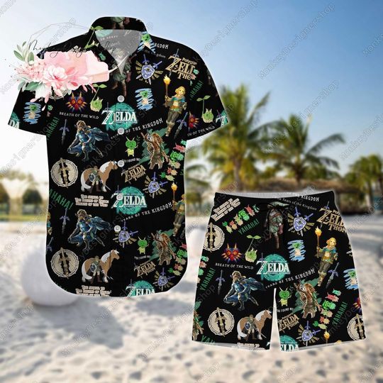 Zelda Shirt, Zelda Hawaiian Shirt, Zelda Shorts, Zelda Button Shirt, Tears Of The Kingdom Shirt, Gamer Shirt, Legend Of Zelda Shirt