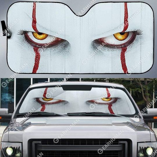 Pennywise Car Sun Shade | Horror Halloween IT Movie Car Sun Shade | Car Windshield | Car Accessories