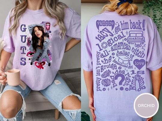 Olivia Rodrigo Guts Tour Track List Shirt, Guts Tour Shirt