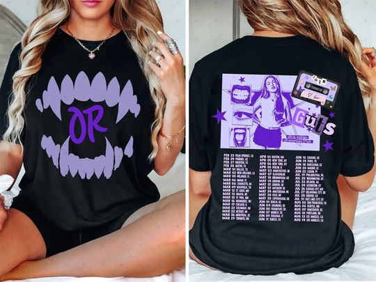 Olivia Rodrigo Guts Tour 2024 2 sides Shirt, The Guts World Tour 2024 Shirt, Olivia Rodrigo T-Shirt, Olivia Rodrigo Shirt, Guts Tour 2024