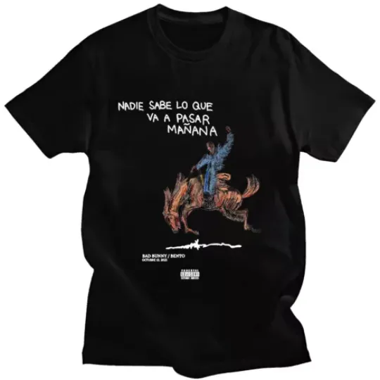 Bad Bunny Music Tour 2024 Shirt, Casual Cotton Short Sleeved Shirt, Music Merch Shirt, Shirt for Fans, Music Gift Ideas