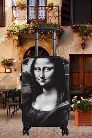 Mona Lisa travel suitcase - cabin luggage - Leonardo Da Vinci, Italian art exchange - Suitcase with the Mona Lisa - Gift for wife, Italy